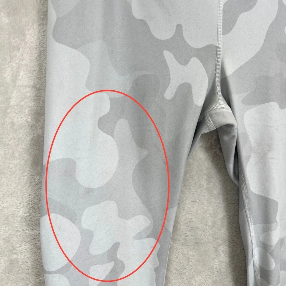 Alo Yoga Womens Camo High Waist Airbrush Leggings Grey White Size L Active *Read